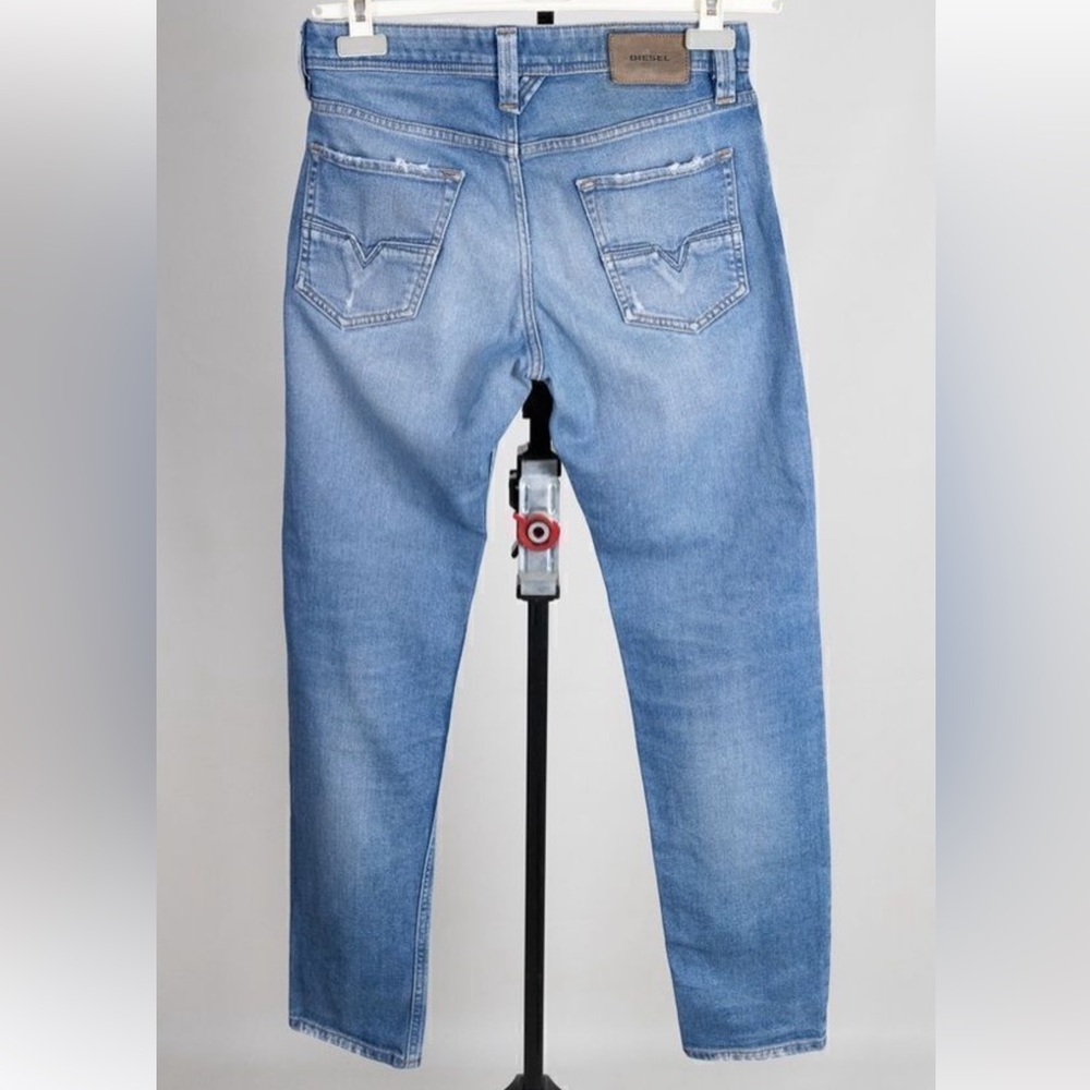 Diesel Men’s Larkee-Beex 28x32 Regular Tapered Jeans Light Wash Distressed Denim - Picture 4 of 17